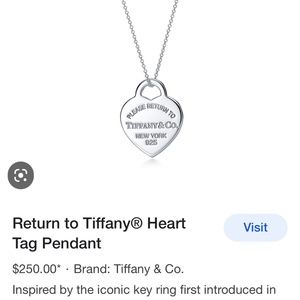 Tiffany & co pendant necklace. Authentic.